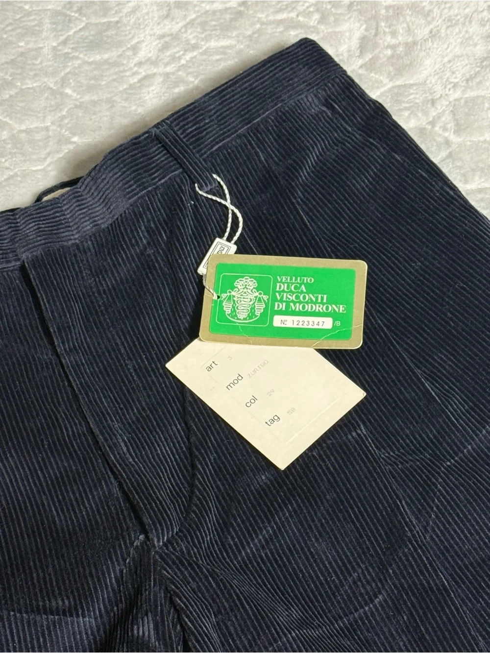 Duca Visconti Italy Corduroy Trousers 40 NWT Deadstock Untailored